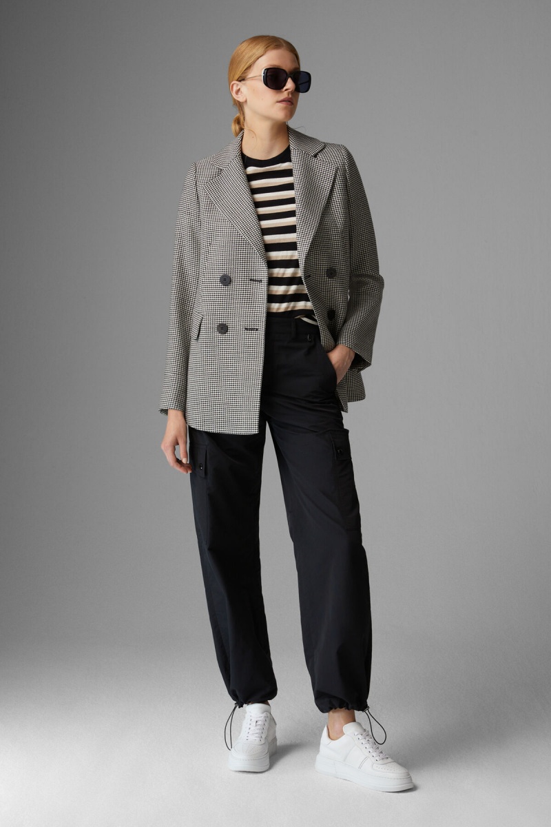 BOGNER Svea New Wolle Blazer Schwarz Weiß | KR0649875