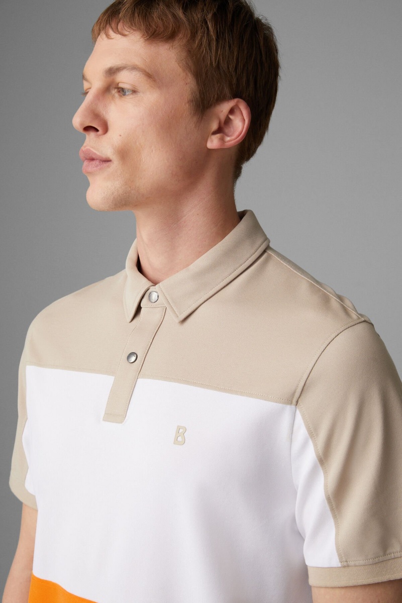 BOGNER Timo Polo Shirt Beige Weiß Orange | QJ5978460