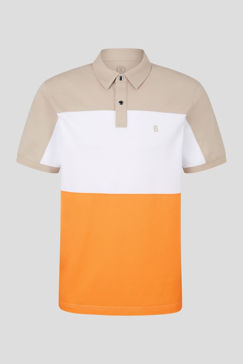 BOGNER Timo Polo Shirt Beige Weiß Orange | QJ5978460