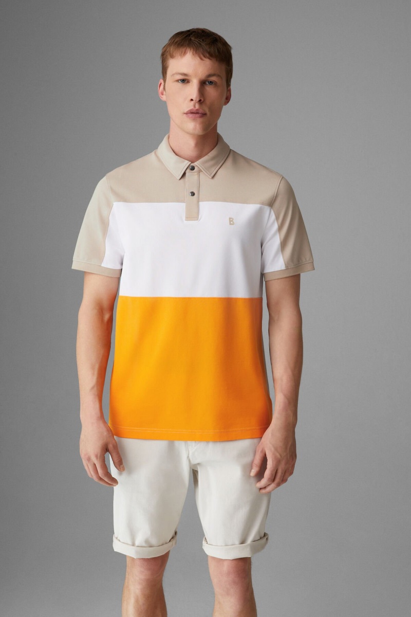 BOGNER Timo Polo Shirt Beige Weiß Orange | QJ5978460