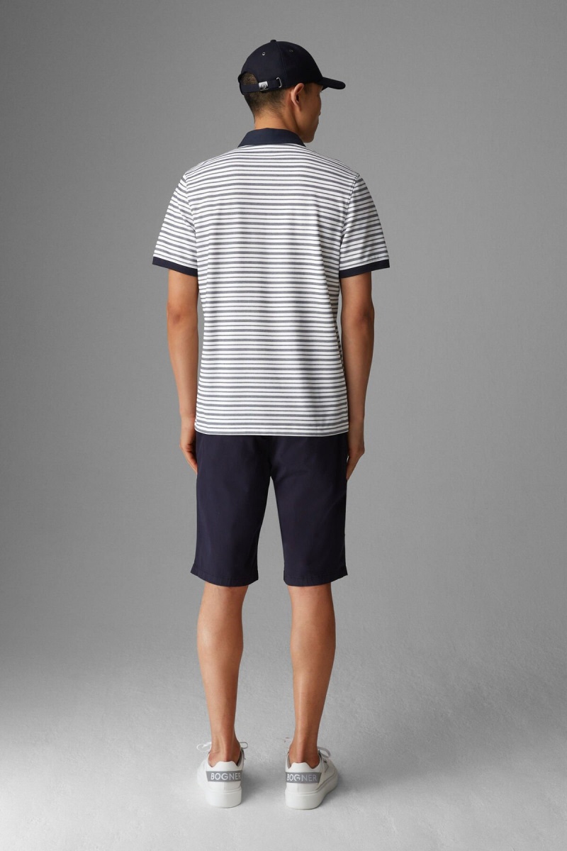 BOGNER Timo Polo Shirt Navy Blau Weiß | NV0681759