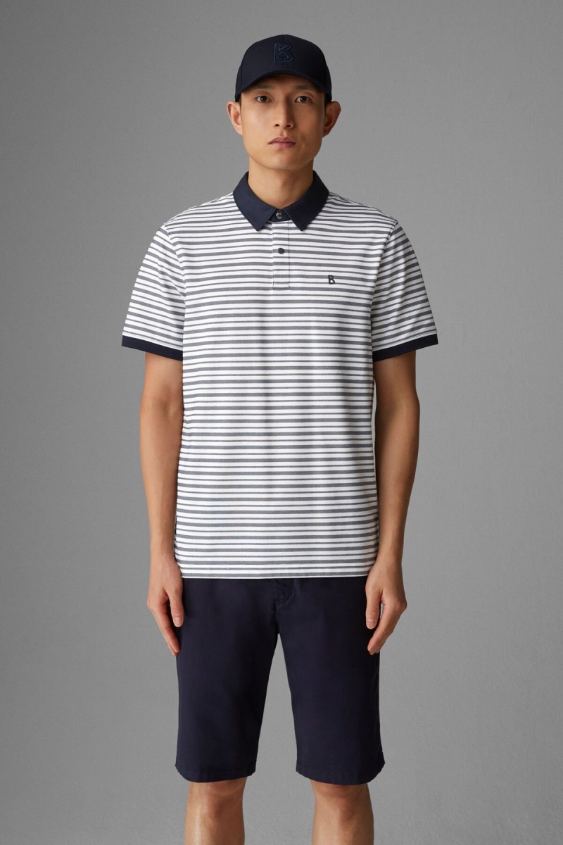 BOGNER Timo Polo Shirt Navy Blau Weiß | NV0681759