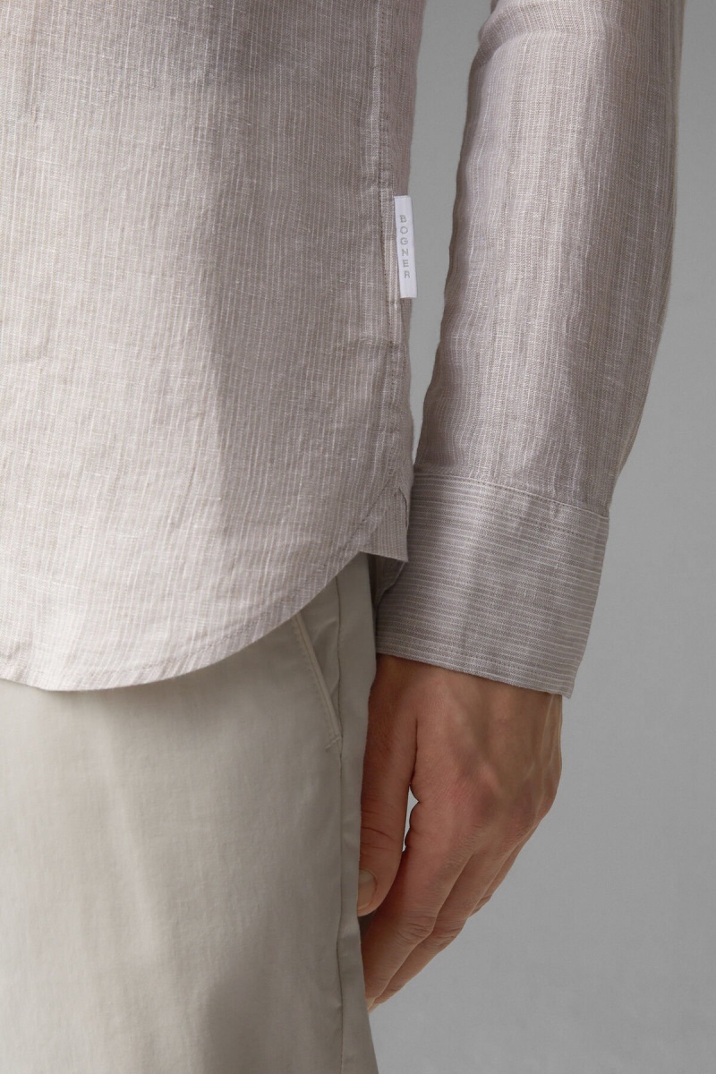 BOGNER Timt Linen Shirt Beige | CO2560483