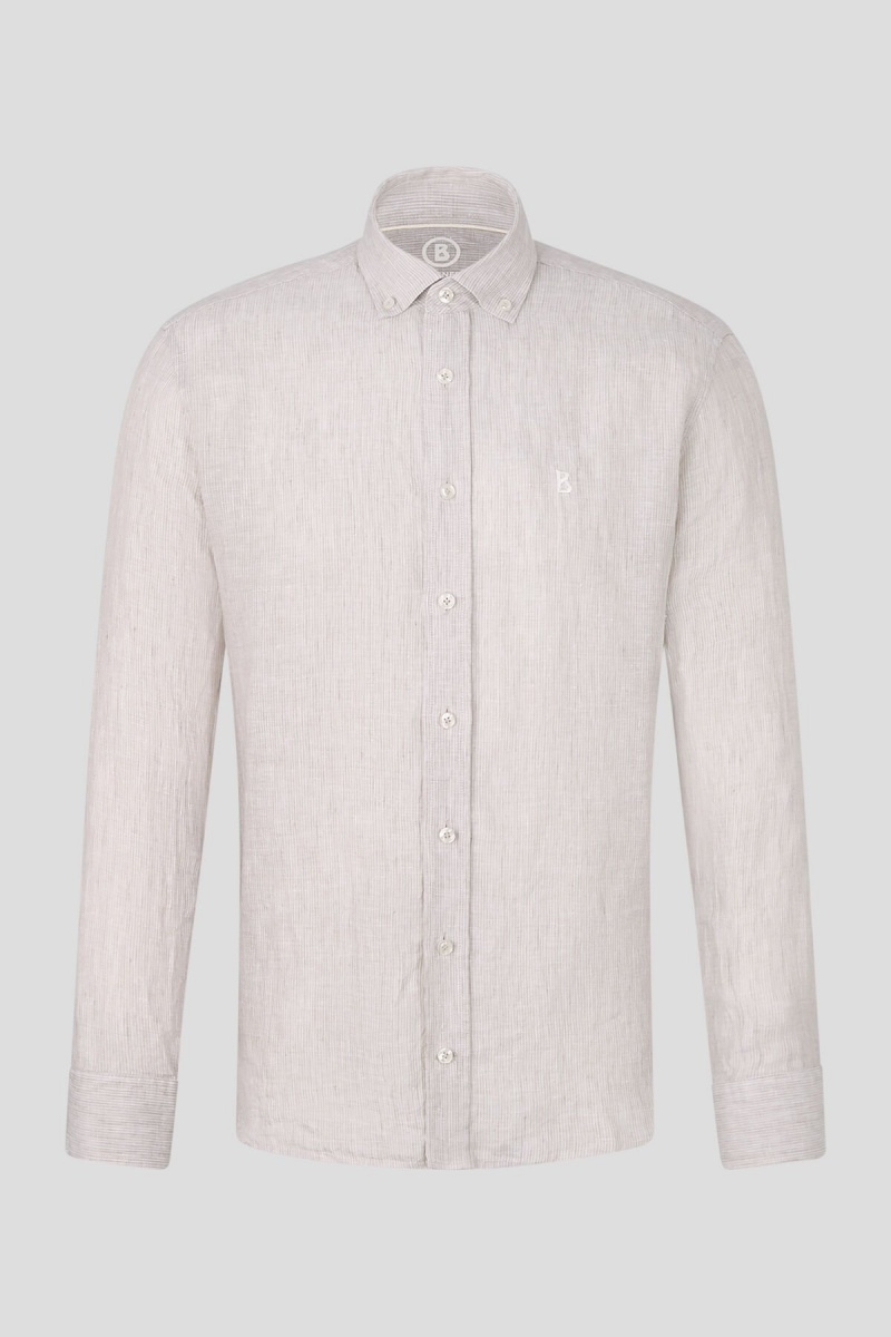 BOGNER Timt Linen Shirt Beige | CO2560483