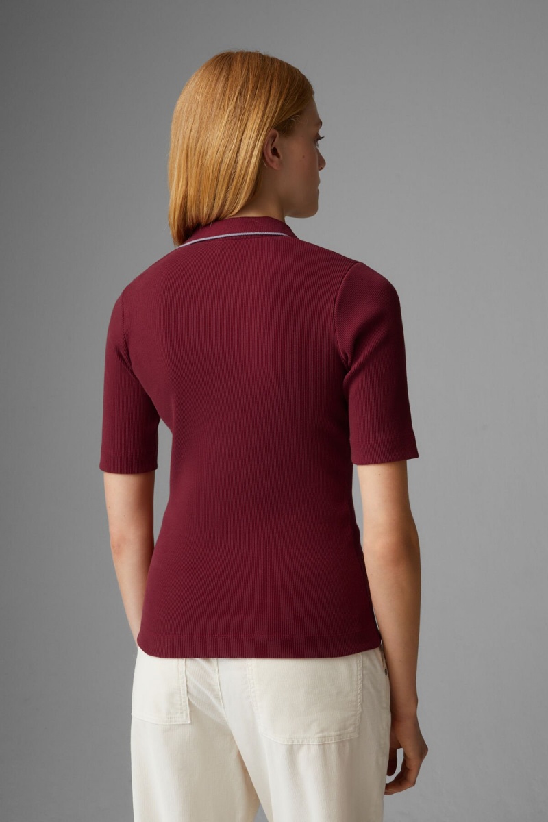 BOGNER Zadie Gestrickt Polo Shirt Bordeaux | OT2614509