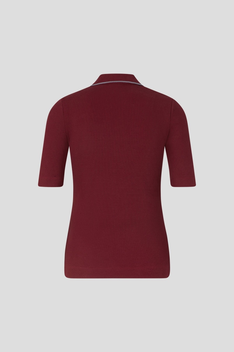 BOGNER Zadie Gestrickt Polo Shirt Bordeaux | OT2614509