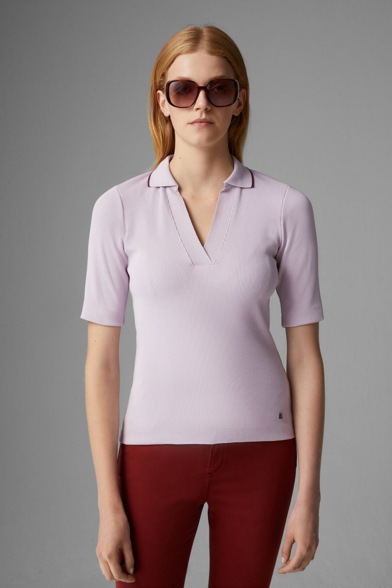 BOGNER Zadie Gestrickt Polo Shirt Lilac | BQ8207316